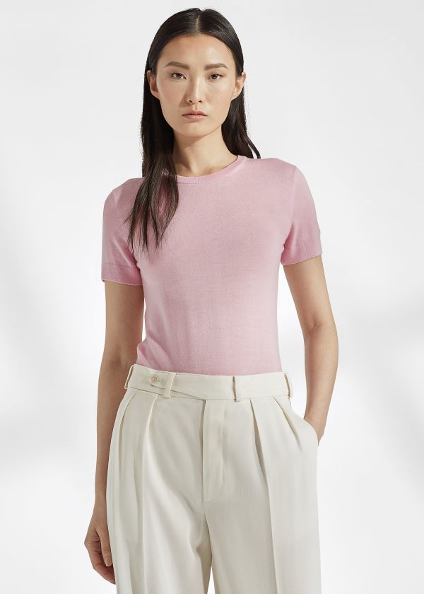 Ralph Lauren Cashmere Korte Ærmer Striktrøje Dame Danmark (NMYVP8074)